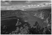 Kilauea Iki Crater. Hawaii Volcanoes National Park ( black and white)
