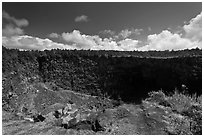 Pit crater. Hawaii Volcanoes National Park ( black and white)
