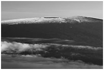 Snow on Mauna Loa summit. Hawaii Volcanoes National Park ( black and white)