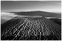 Cinder cone and Mauna Loa. Hawaii Volcanoes National Park ( black and white)