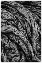 Recently hardened pahoehoe lava. Hawaii Volcanoes National Park ( black and white)