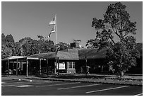 Visitor center. Hawaii Volcanoes National Park ( black and white)