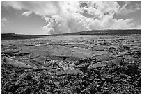 Mauna Loa Summit Crater from North Pit. Hawaii Volcanoes National Park ( black and white)