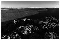 Mokuaweoweo caldera with late afternoon shadows. Hawaii Volcanoes National Park ( black and white)