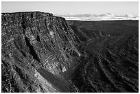 Mauna Loa summit cliffs. Hawaii Volcanoes National Park ( black and white)