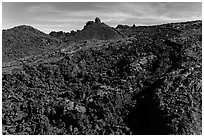 Field of aa lava, Mauna Loa. Hawaii Volcanoes National Park ( black and white)