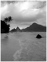 South Beach, Ofu Island. National Park of American Samoa ( black and white)