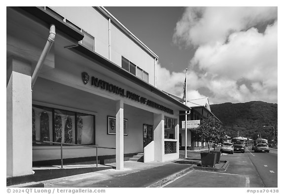 Visitor Center. National Park of American Samoa (black and white)