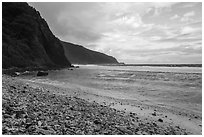 Coral rubble at east end of Ofu Beach. National Park of American Samoa ( black and white)