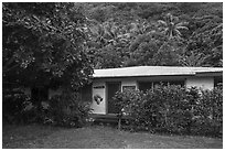 Ofu Ranger Station and Visitor Center. National Park of American Samoa ( black and white)