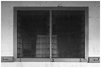 Ofu Ranger Station and Visitor Center window. National Park of American Samoa ( black and white)