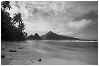 Ofu Beach and Olosega Island. National Park of American Samoa ( black and white)