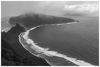 Ofu South Beach, Olosega and Tau Islands from Tumu Mountain. National Park of American Samoa ( black and white)