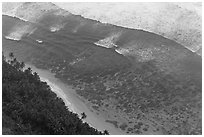 Ofu South Beach Reefs from above. National Park of American Samoa ( black and white)