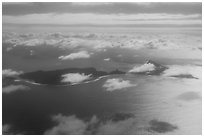 Aerial view of Manua Islands. National Park of American Samoa ( black and white)