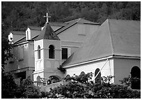 Moravian church, Coral Bay. Saint John, US Virgin Islands ( black and white)