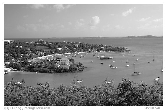 Cruz Bay. Saint John, US Virgin Islands (black and white)