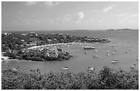 Cruz Bay. Virgin Islands National Park, US Virgin Islands. (black and white)