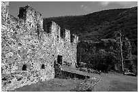 Annaberg Sugar Mill ruins. Virgin Islands National Park ( black and white)
