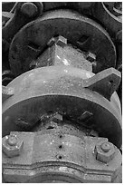 Winch detail, Creque Marine Railway, Hassel Island. Virgin Islands National Park ( black and white)