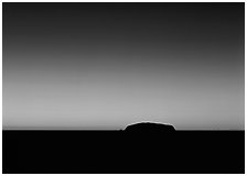 Dawn, Ayers Rock. Uluru-Kata Tjuta National Park, Northern Territories, Australia ( black and white)