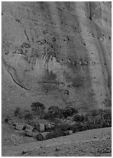 Rock wall, the Olgas. Olgas, Uluru-Kata Tjuta National Park, Northern Territories, Australia ( black and white)