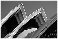 Shell-like roofs of the Opera House. Sydney, New South Wales, Australia ( black and white)