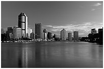 Dawn on the Brisbane River. Brisbane, Queensland, Australia ( black and white)