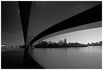 Bridge on the Brisbane River. Brisbane, Queensland, Australia ( black and white)