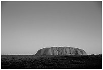 Dusk, Ayers Rock. Uluru-Kata Tjuta National Park, Northern Territories, Australia ( black and white)