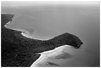 Aerial view of Cape Tribulation. Queensland, Australia ( black and white)