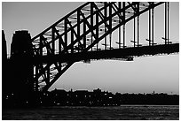 Harbour bridge at sunset. Sydney, New South Wales, Australia ( black and white)