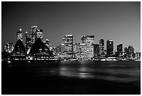 Skyline at night. Sydney, New South Wales, Australia ( black and white)