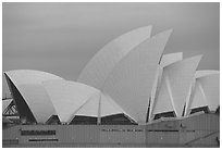 Roof of the Opera house. Sydney, New South Wales, Australia ( black and white)