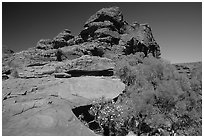 Rock formations in Kings Canyon,  Watarrka National Park. Northern Territories, Australia ( black and white)