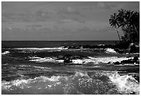 Ocean view, Keanae Peninsula. Maui, Hawaii, USA ( black and white)