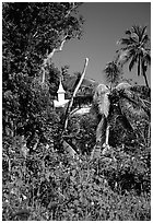 Church,  Kenaea Peninsula. Maui, Hawaii, USA (black and white)