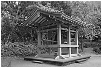 Bon-Sho, or sacred bell of Byodo-In temple. Oahu island, Hawaii, USA ( black and white)