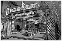 Ching Young Village shopping center, Hanalei. Kauai island, Hawaii, USA ( black and white)