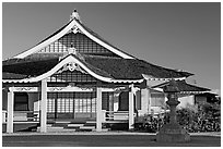 Zen temple, Hanapepe. Kauai island, Hawaii, USA ( black and white)