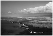 Aerial view of Kona Coast. Big Island, Hawaii, USA ( black and white)