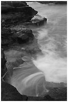 Volcanic rock and surf, South Point. Big Island, Hawaii, USA ( black and white)