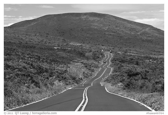 Winding road and hill. Maui, Hawaii, USA