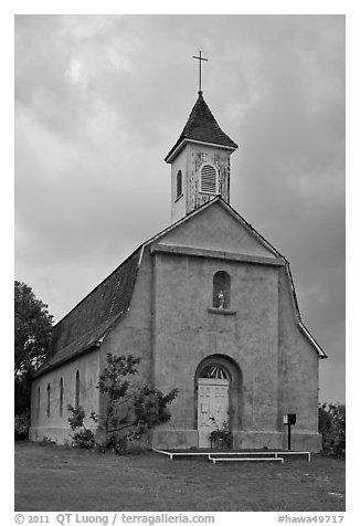 St Joseph church, Kaupo. Maui, Hawaii, USA (black and white)
