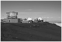 Maui Space Surveillance Complex, Haleakala observatories. Maui, Hawaii, USA (black and white)