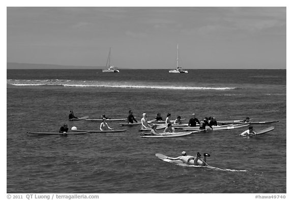 Surfing class. Lahaina, Maui, Hawaii, USA
