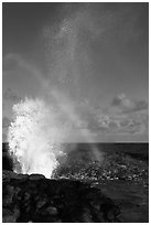 Spouting Horn, Poipu. Kauai island, Hawaii, USA (black and white)