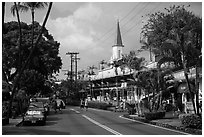 Street, Kailua-Kona. Hawaii, USA ( black and white)
