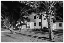 Hulihee Palace at night, Kailua-Kona. Hawaii, USA ( black and white)