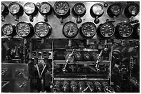 Meters, USS Bowfin submarine, Pearl Harbor. Oahu island, Hawaii, USA ( black and white)